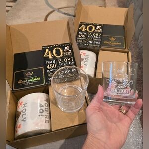 40th Bday Holy $hit Vintage 1985 Whiskey Glass Set, 2 Available, Price Is For 1
